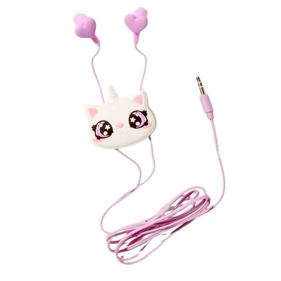 Claire's Other - Cat Unciorn Silicone Earbuds & Winder - NWT